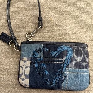 Coach Poppy Blue Denim Wristlets sequin C